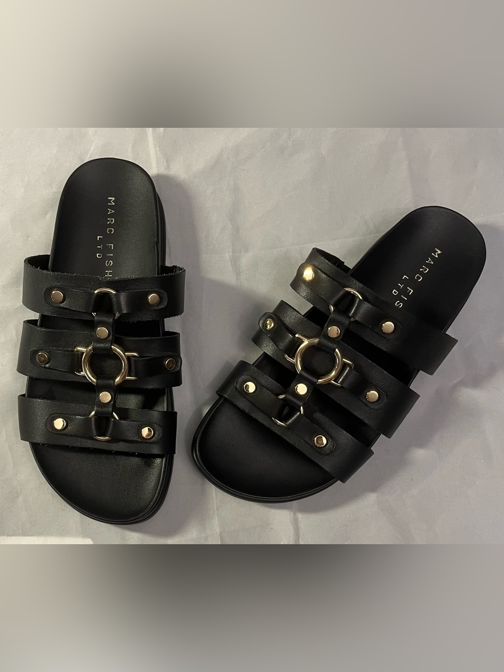 Marc Fisher Ltd Black Verity Sandals 5.5
